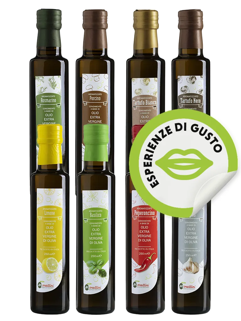 Bottiglie Oli extra vergine di oliva aromatizzati