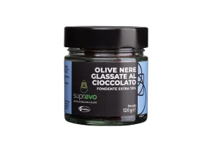 Barattolo OLIVE NERE GLASSATE AL CIOCCOLATO