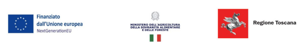 Loghi Unione Europea NextGenerationEU, Ministero dell'Agricoltura, della Sovranità alimentare e delle Foreste, Regione Toscana